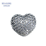 925 Sterling Silver Heart Bracelet with Cubic Zirconia