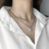 925 Silver Vintage Cross Pendant Necklace Choker for Women