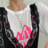 Vintage Cross Pendant Necklace Women Choker Jewelry