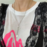 Vintage Cross Pendant Necklace Women Choker Jewelry
