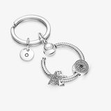 925 Sterling Silver Heart Pendant Key Chain Charm