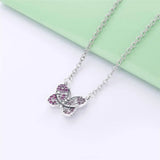 925 Silver V-shaped Letter Butterfly Necklace