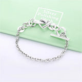 925 Sterling Silver Heart T-Bar Bracelet