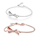 925 Sterling Silver Sparkling Bow Slider Bracelet Women DIY Jewelry