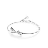 925 Sterling Silver Sparkling Bow Slider Bracelet Women DIY Jewelry