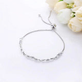 925 Silver Classic Ice Cube Slider Tennis Bracelet Women Jewelry
