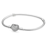 925 Sterling Silver Heart Classic Bracelet For Gift