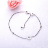 925 Silver Sparkling Crown O Chain Bracelet Charm Bead