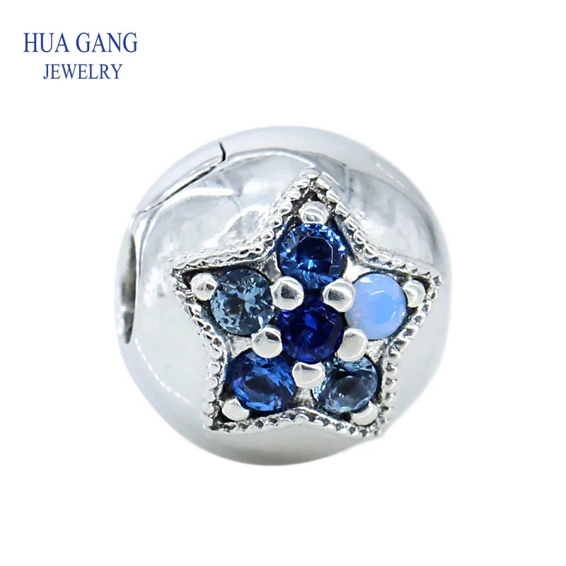 925 Silver BRIGHT STAR CLIP Charm Bead