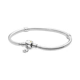 925 Sterling Silver Heart Statement Daisy Bracelet