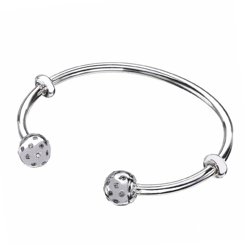 925 Silver Christmas Pan Bracelet - High Original Round Bead Opening