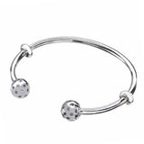 925 Silver Christmas Pan Bracelet - High Original Round Bead Opening