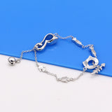 925 Sterling Silver Cat Anklet Women Girls Foot Jewelry Leg Bracelet