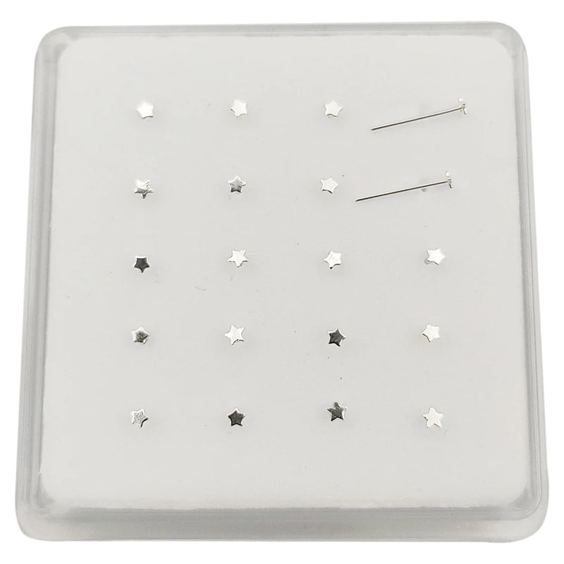 925 Silver Star Nose Stud Pin 20pcs/pack