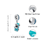 925 Silver Sports Car Charms Pendant Beads for Bracelet