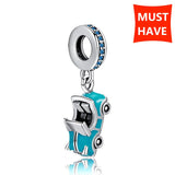 925 Silver Sports Car Charms Pendant Beads for Bracelet
