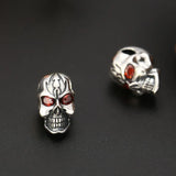925 Sterling Silver Skeleton Beads Skull Pendant Jewelry DIY Charm