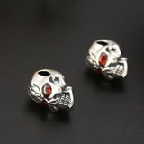 925 Sterling Silver Skeleton Beads Skull Pendant Jewelry DIY Charm