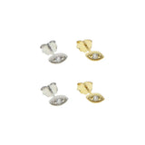 925 Sterling Silver Evil Eye Stud Earring Girl Women Jewelry