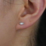 925 Sterling Silver Evil Eye Stud Earring Girl Women Jewelry