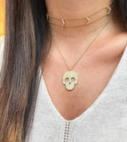 925 Sterling Silver CZ Chevron Double Link Chain Choker Necklace
