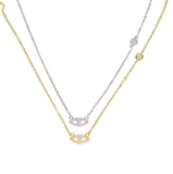 925 Silver CZ Eye Cross Chain Necklace