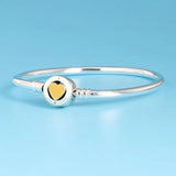 925 Yellow Heart Buckle Pan Bracelet in Sterling Silver for Women