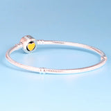 925 Yellow Heart Buckle Pan Bracelet in Sterling Silver for Women