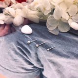 925 Sterling Silver Pearl Nose Stud Anti Allergy Earrings