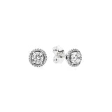 925 Silver Logo Square Diamond Ear Studs for DIY Jewelry