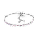 Pink Turquoise Tennis Slider Bracelet 925 Silver DIY Jewelry