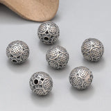925 Silver Chinese Knot Beads Sterling Silver Lucky Knot Loose Beads