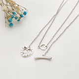 Gradient Butterfly Oak Leaf Pearl Glitter Necklace