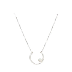 Gradient Butterfly Oak Leaf Pearl Glitter Necklace