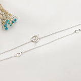 Gradient Butterfly Oak Leaf Pearl Glitter Necklace
