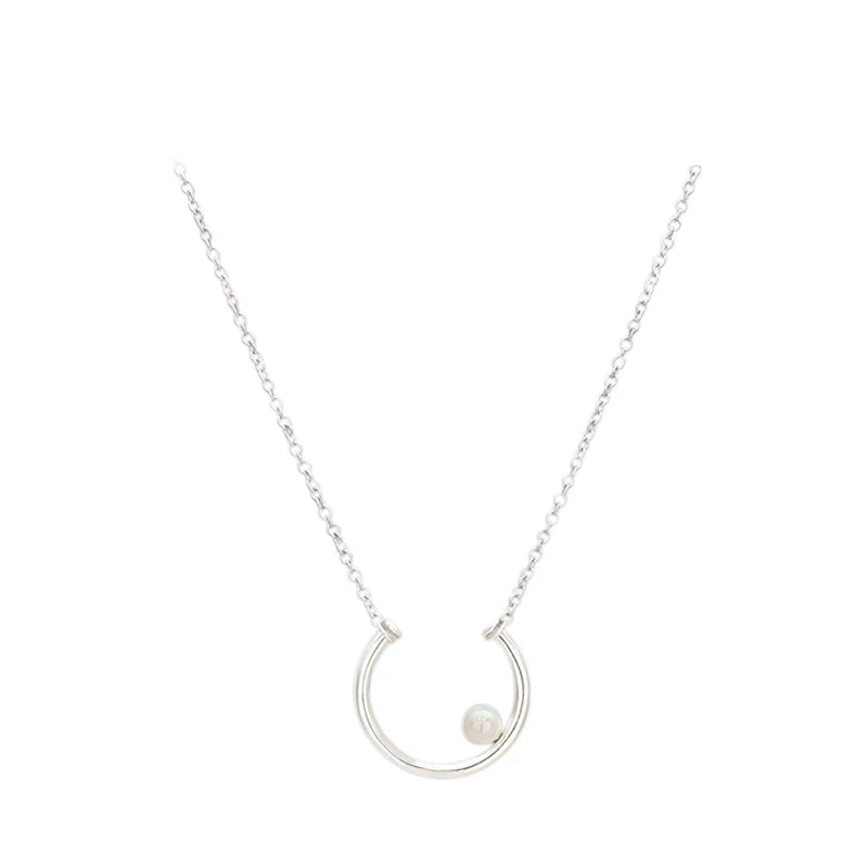 Gradient Butterfly Oak Leaf Pearl Glitter Necklace