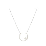 Gradient Butterfly Oak Leaf Pearl Glitter Necklace