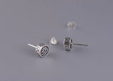 Vintage 925 Silver Buddhist OM Earrings