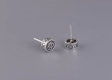 Vintage 925 Silver Buddhist OM Earrings