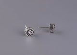 Vintage 925 Silver Buddhist OM Earrings