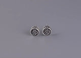Vintage 925 Silver Buddhist OM Earrings