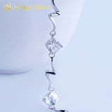 925 Silver Bracelet for Women with Clear Crystal CZ