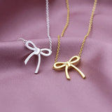 925 Silver Sweet Bow Choker Necklace for Ladies