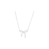 925 Silver Sweet Bow Choker Necklace for Ladies