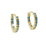 925 Silver CZ Circular Earrings Anti-Allergy Small Ear Cuff Jewelry