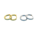 925 Silver CZ Circular Earrings Anti-Allergy Small Ear Cuff Jewelry