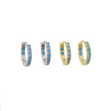 925 Silver CZ Circular Earrings Anti-Allergy Small Ear Cuff Jewelry