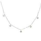 925 Silver CZ Drop Choker Necklace