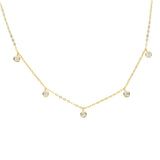 925 Silver CZ Drop Choker Necklace