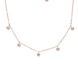 925 Silver CZ Drop Choker Necklace